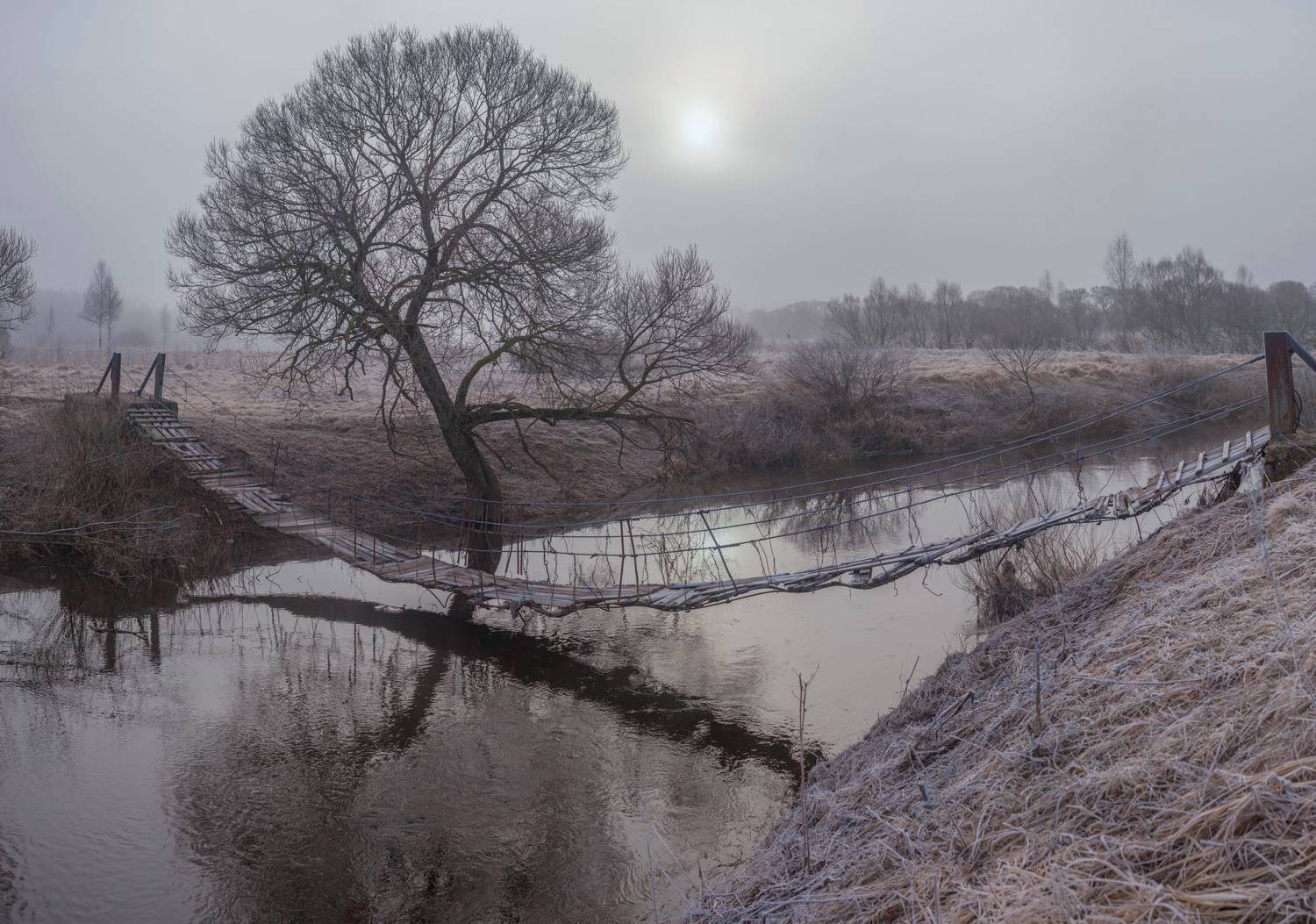 весна, рассвет, река, мостик, Свистков Александр