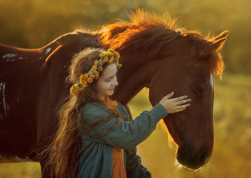 детский конный портрет, конная фотосессия  фото превью