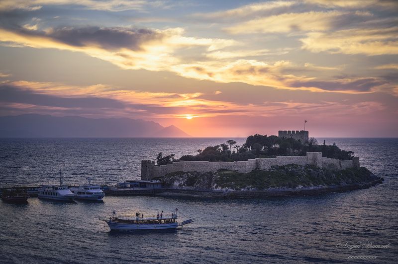 городской пейзаж, пейзаж, закат, Кушадасы, Турция Кушадасы, Турция фото превью