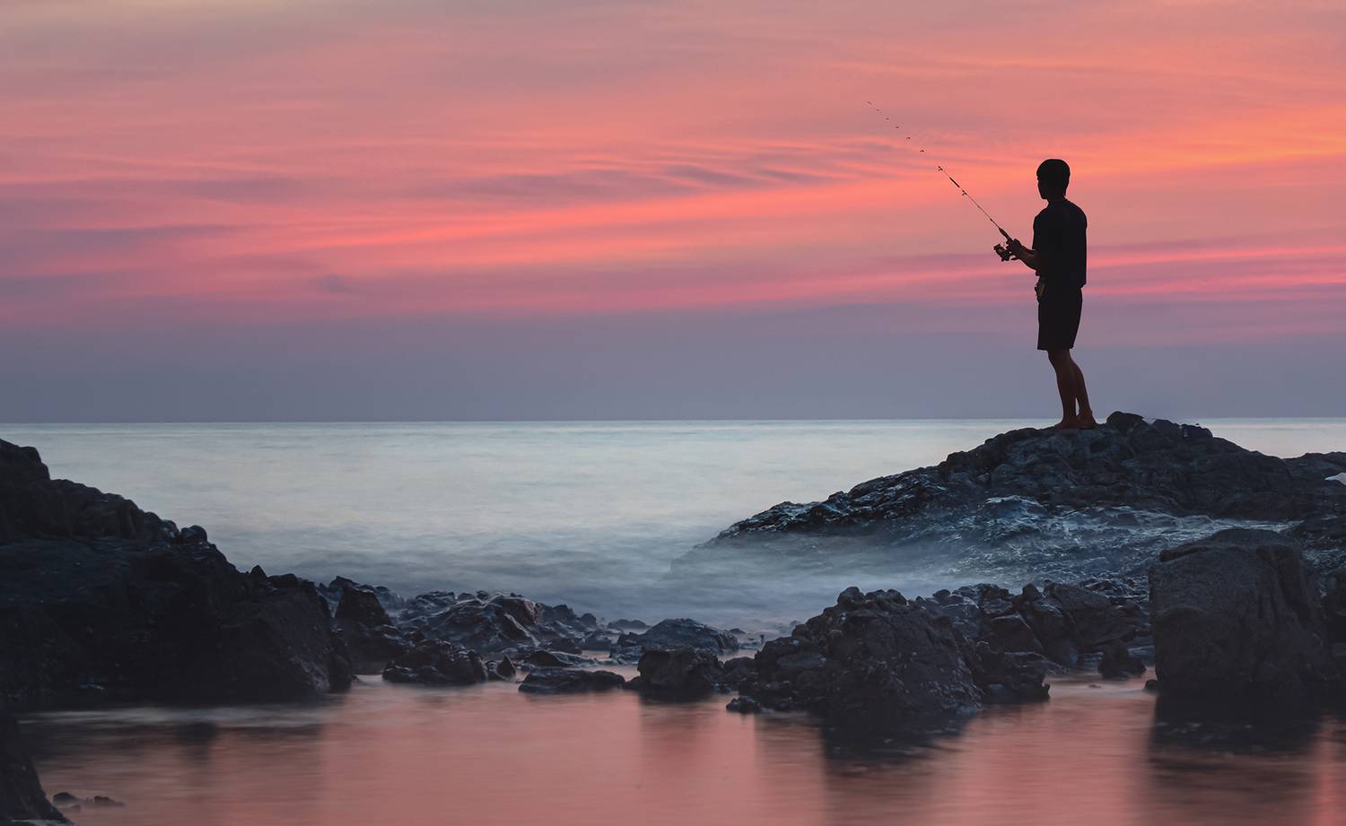 рыбак, море, таиланд, пейзаж, fisherman, sea, sunset, landscape, Владимир Разгуляев