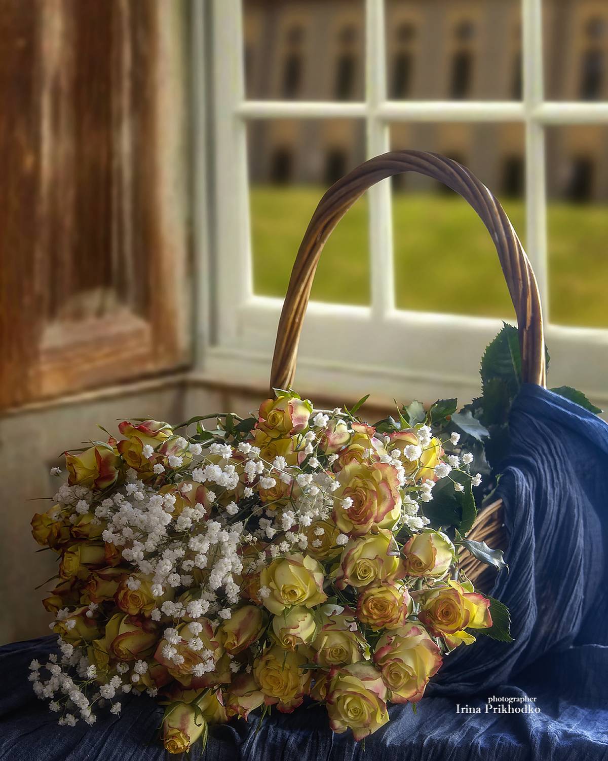 натюрморт, цветы, букеты, розы, гипсофила, Приходько Ирина