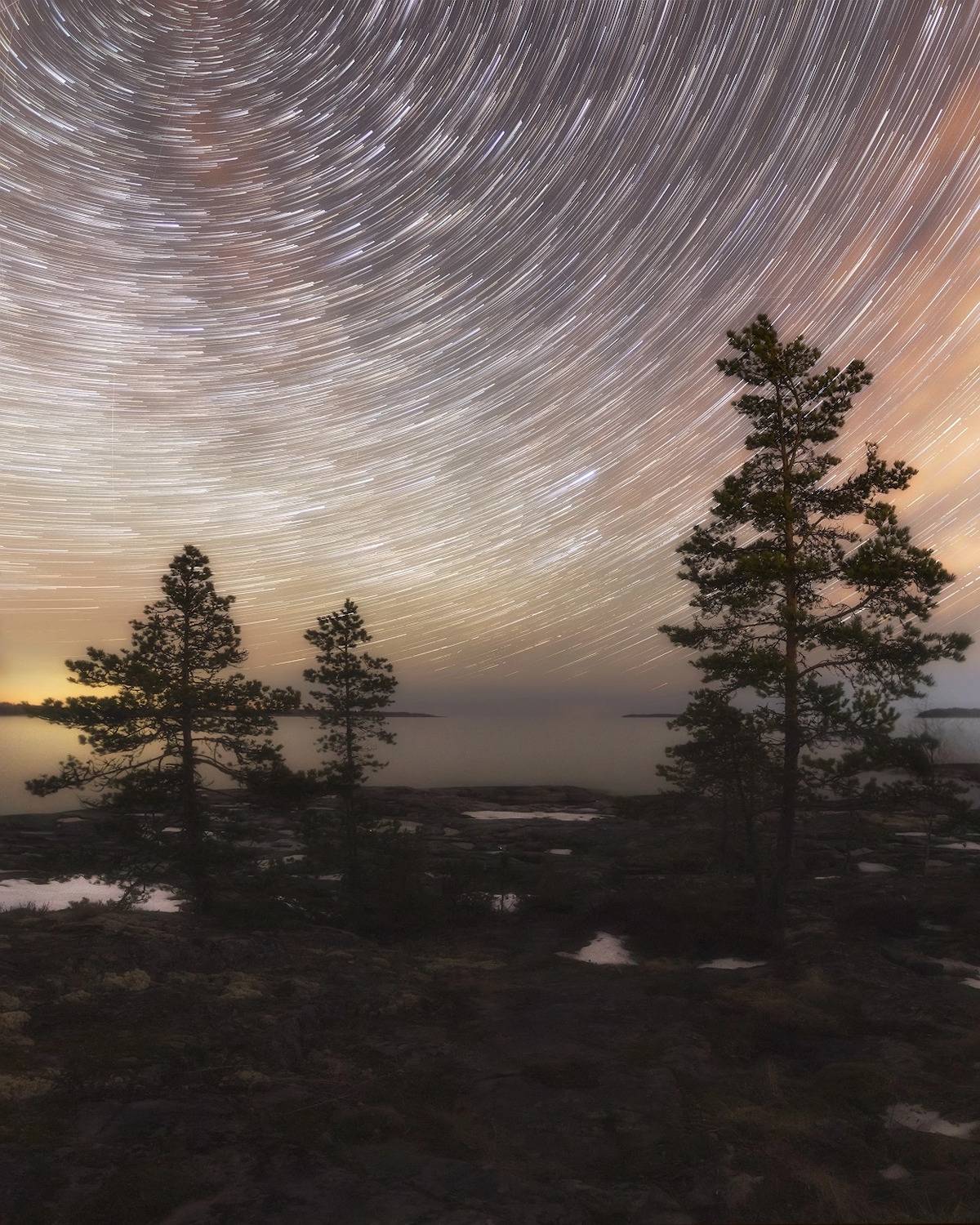 ночь, ладога, астропейзаж, star trails, Марголин Алексей