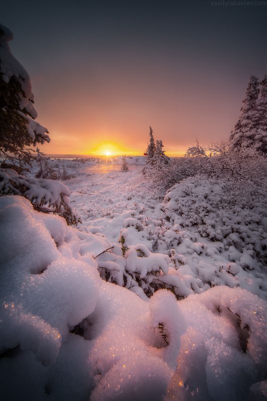 кольский, фототур, яковлевфототур, териберка, северноесияние, арктика Закат на Волосяной сопке фото превью