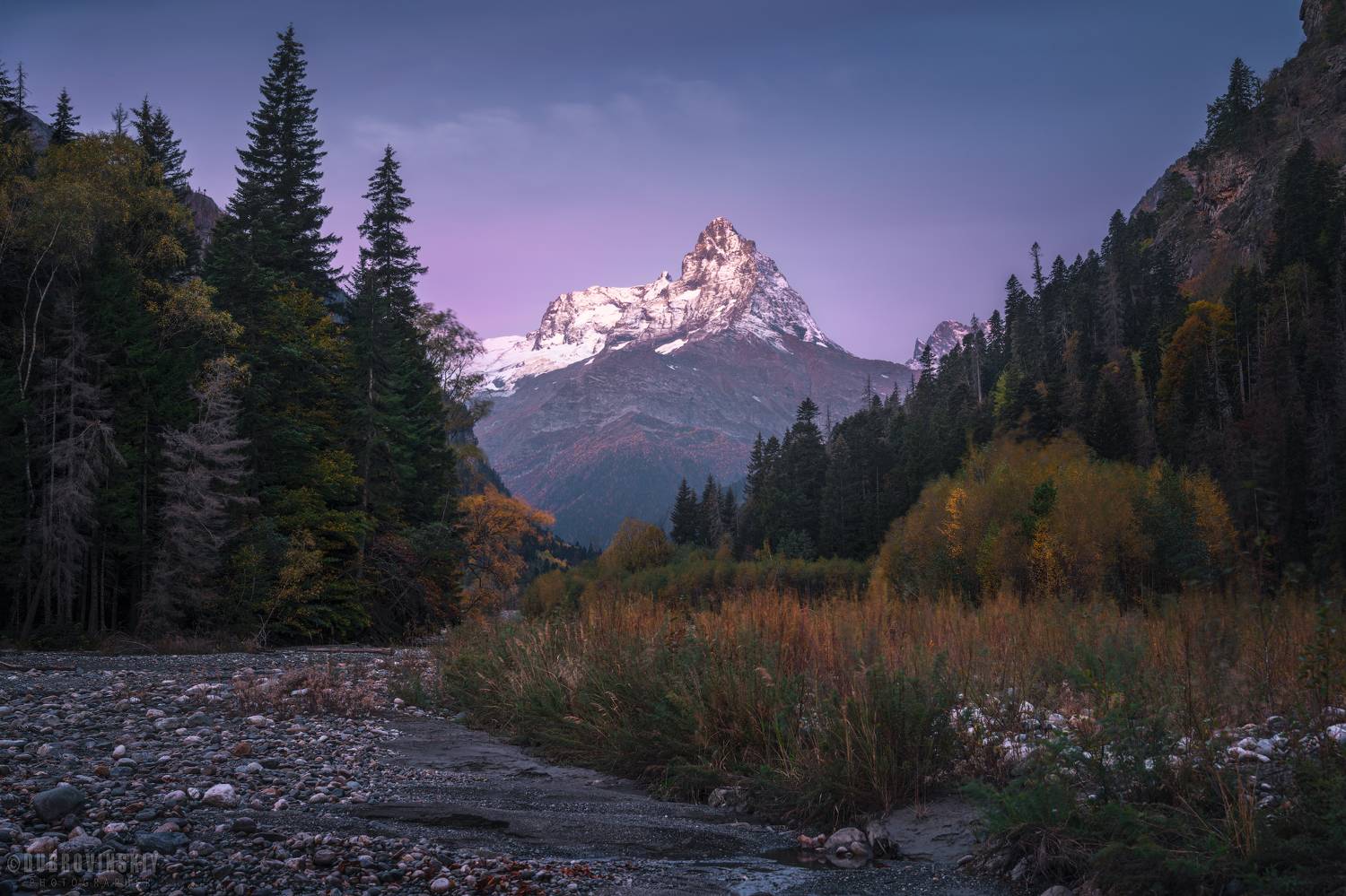 домбай, белалакая, горы, осень, рассвет, кавказ, Дубровинский Михаил