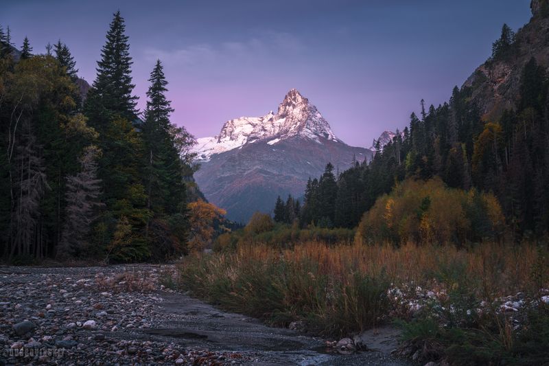 домбай, белалакая, горы, осень, рассвет, кавказ Домбай фото превью