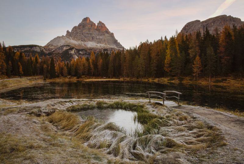горы, озеро, пейзаж, облака, отражение, утро Альпы фото превью