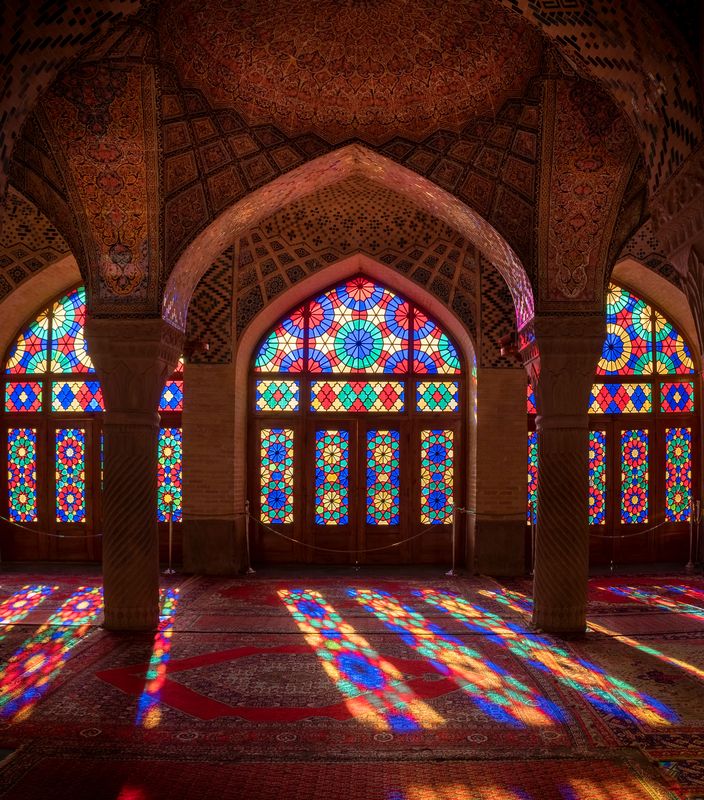иран, шираз, насир оль-мольк, розовая мечеть, мечеть, нд, nasir al-mulk mosque, iran, shiraz, азия, iran 2023 Утро в старой мечети фото превью