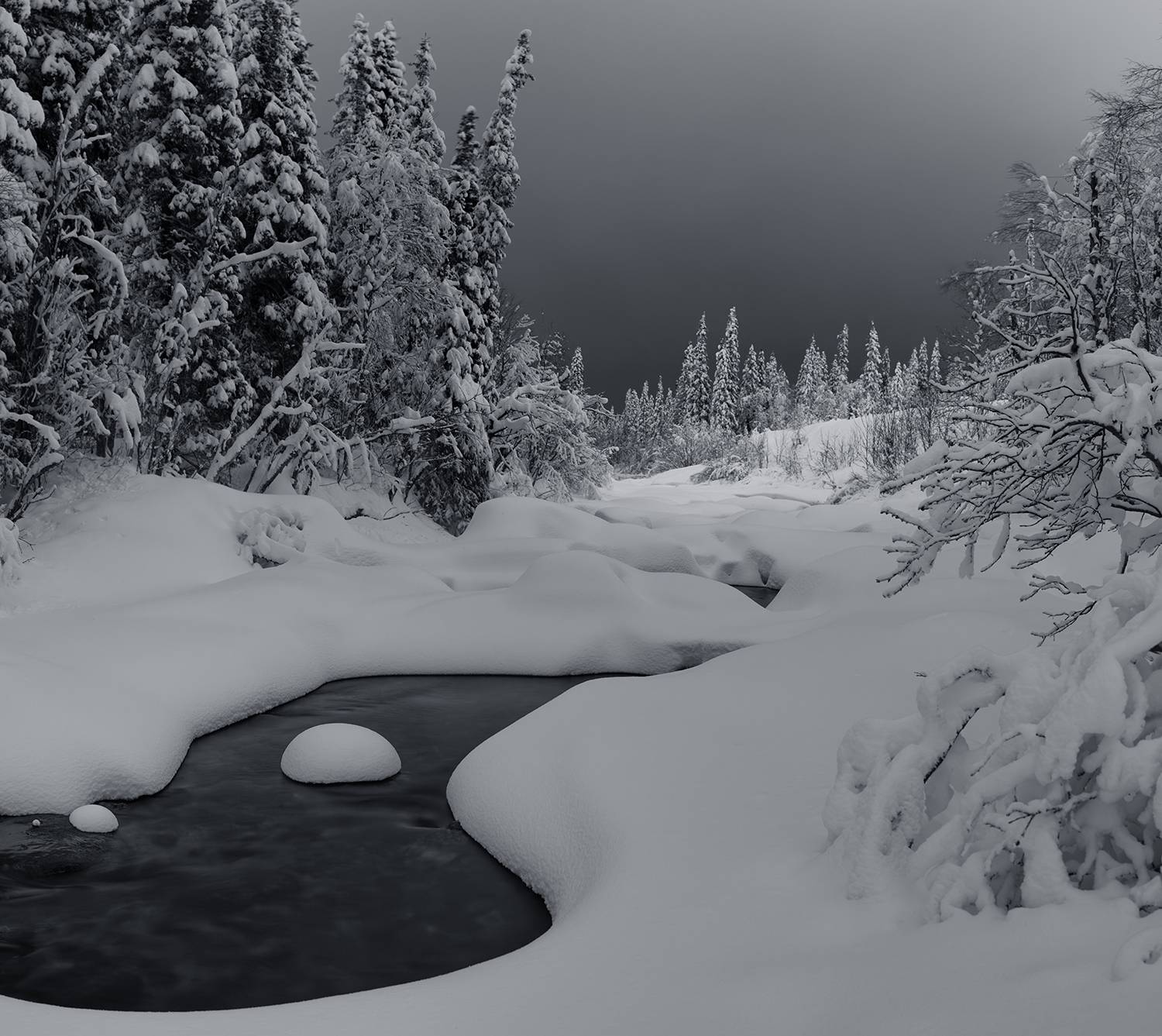 кольский, ночь, зима, мороз, река, Сергей Буторин