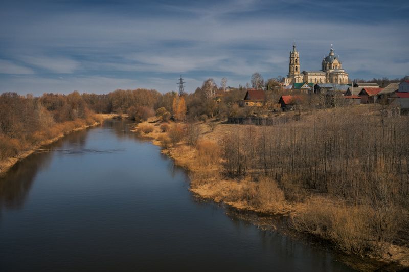 россия, гусь-железный, весна, рязанская область, храм, церковь, православие, село, утро, река Флоренция в Гусь-Железном фото превью