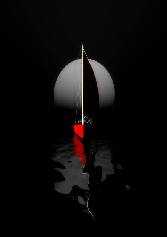 пейзаж, природа, море, солнце, парусник, отражение, Парусник фото превью