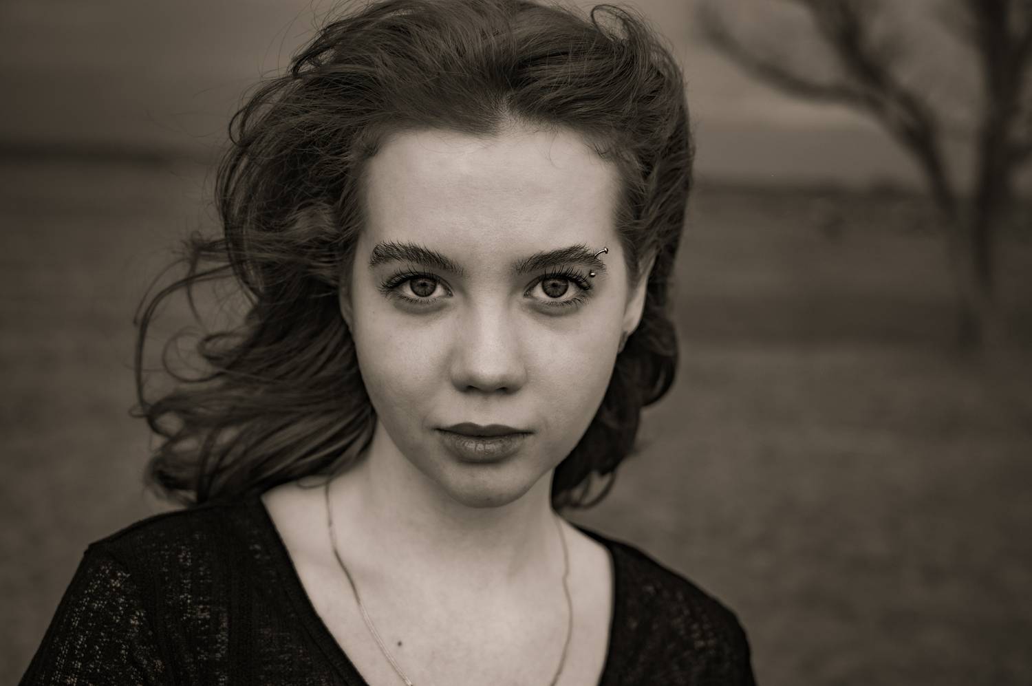 чб, черно-белое, девушка, модель, взгляд, глаза, сепия, лицо, Арсен Алабердов