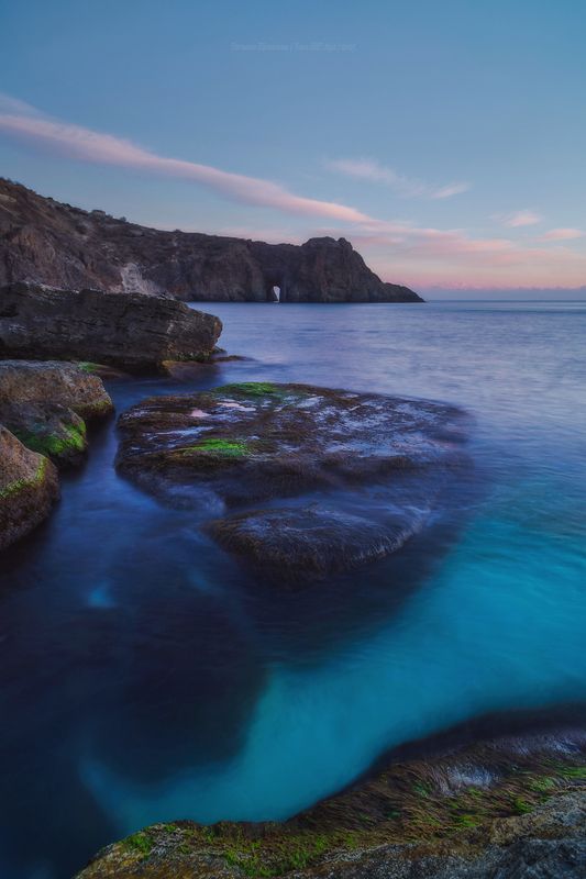 севастополь, крым, seascape, пейзаж, crimea, landscape, морской пейзаж, фиолент, грот дианы, закат В сердце Фиолента фото превью