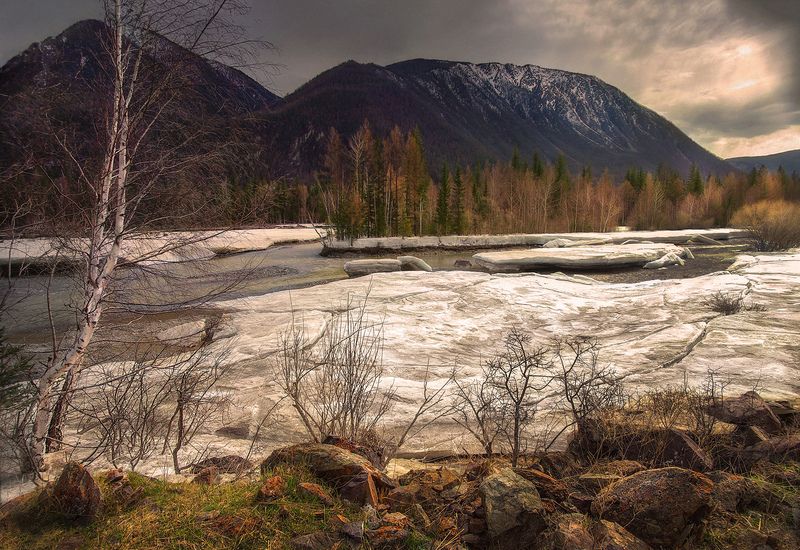 алтай, река, чуя, весна, лед,, вода, валерий чичкин Чуя весенняя фото превью