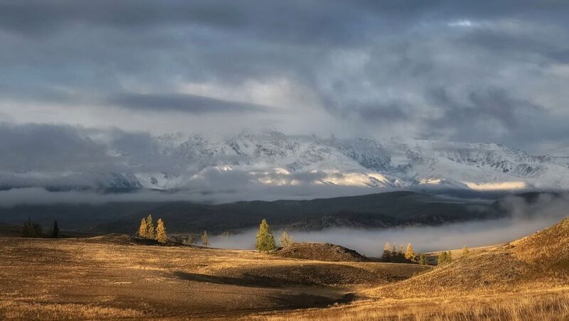 Осенний рассвет фото превью