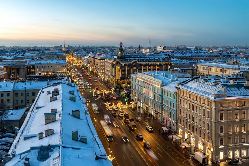 невский проспект, зингер, дом зингера Вечерний Невский проспект фото превью