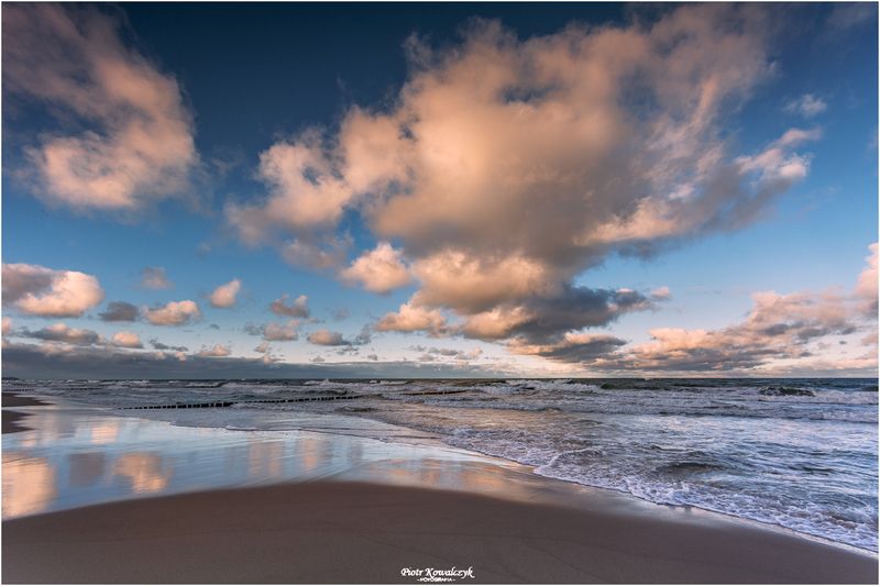 polska, morze, bałtyk, fale, plaża, chmury *** фото превью