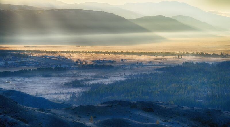 алтай, горы, лес, утро, пейзаж, красивый, село Кош-Агач фото превью