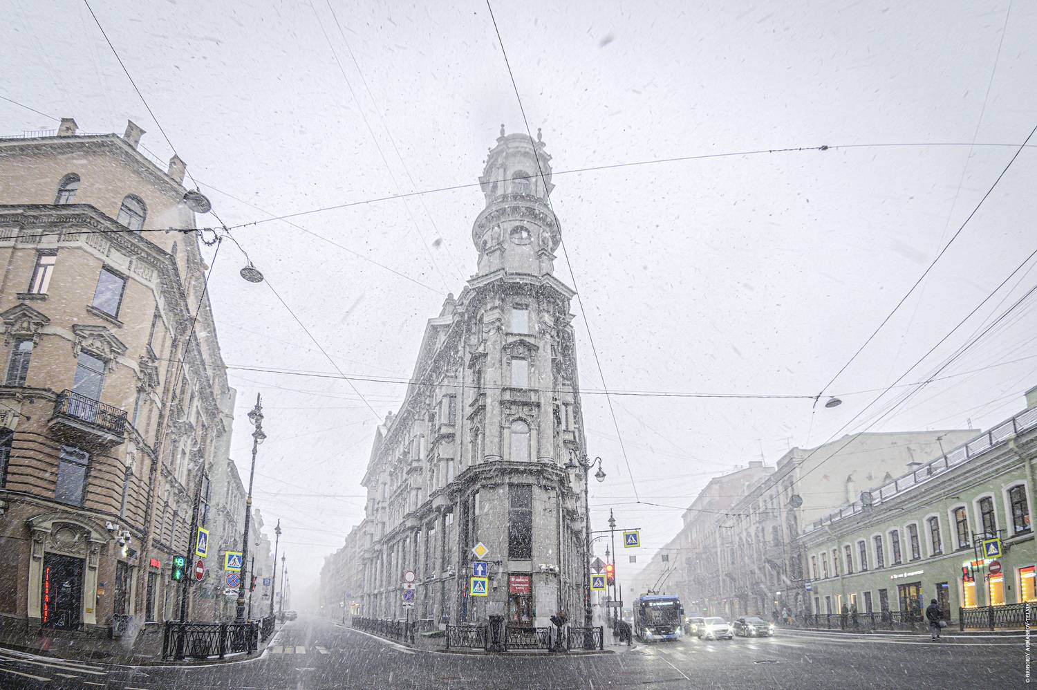 санкт-петербург, город, снег, утро, метель, архитектура, Армашов-Тельник Григорий