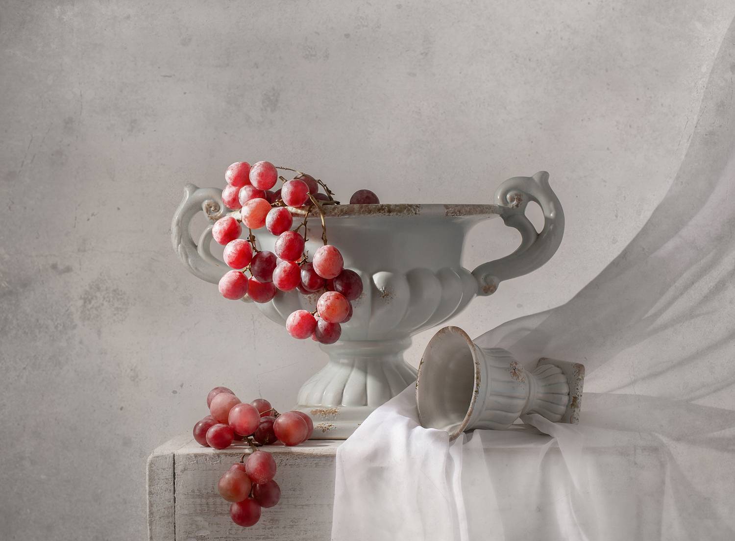 still life, grape, light, texture, white, Maria Margareth Perfoncio