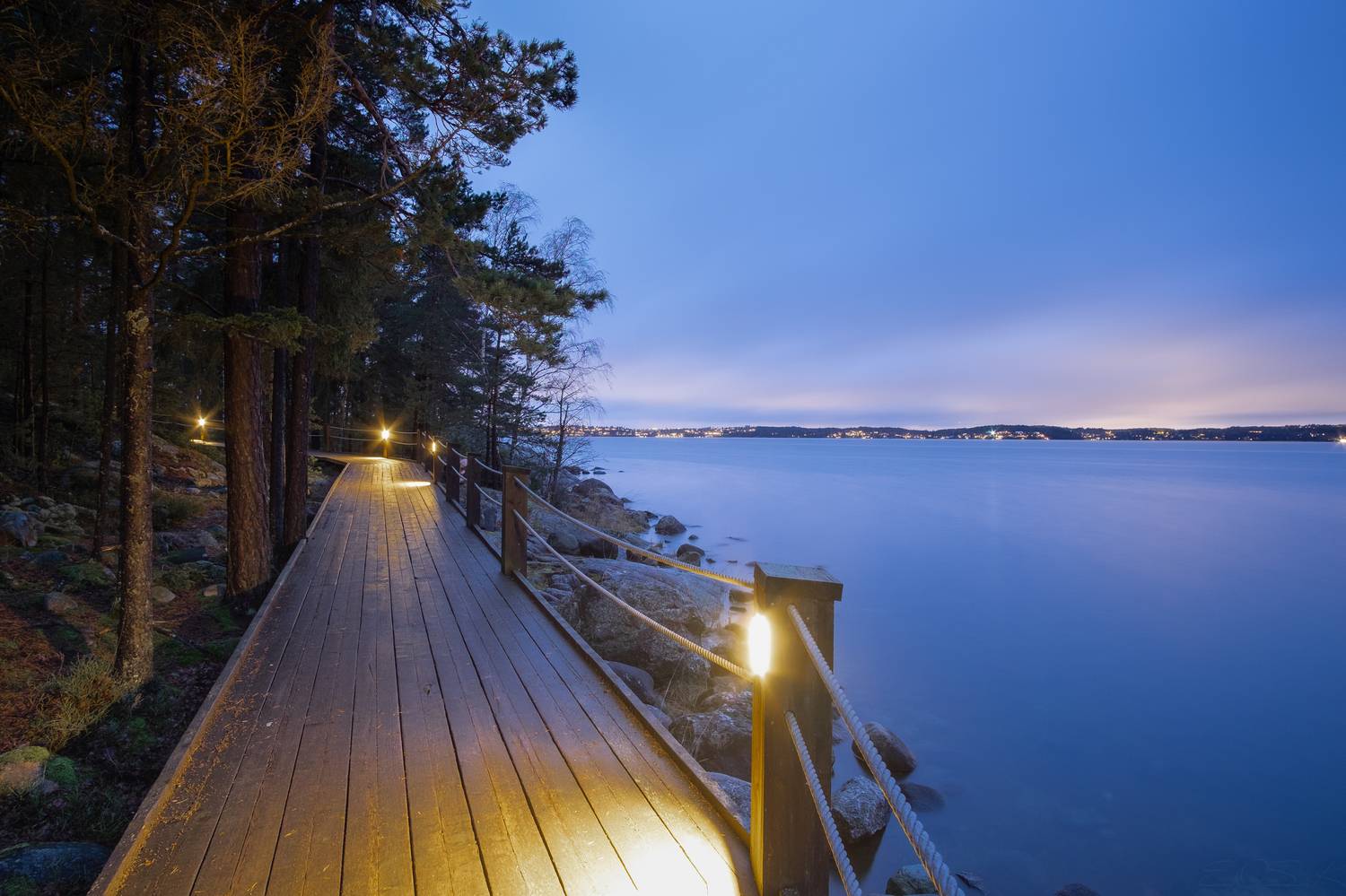 вечер, город, тропинки, синий час, Soul