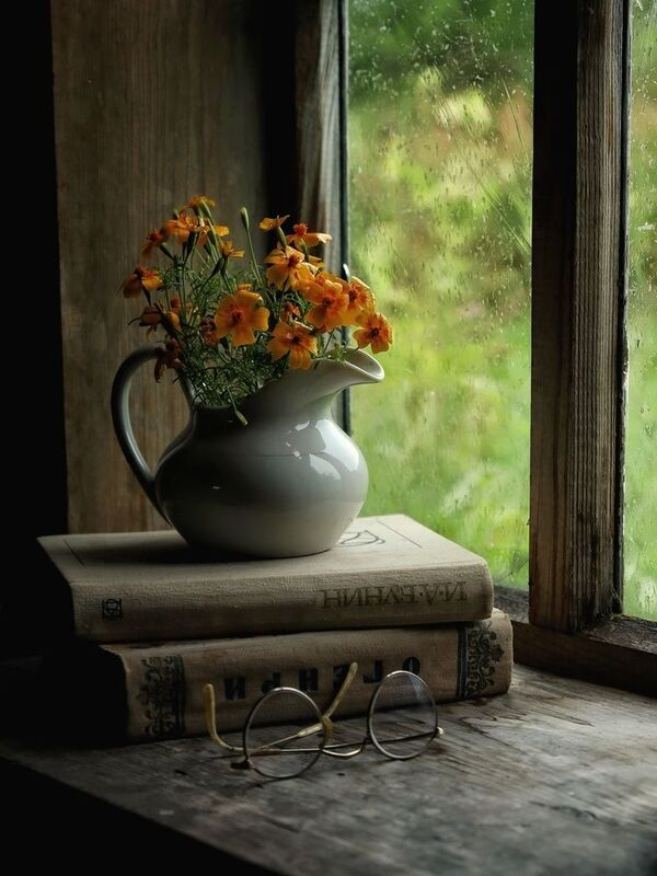 натюрморт, цветы, окно, деревня Уходящий август фото превью