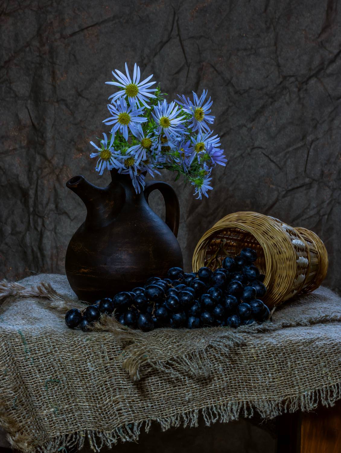 кувшин, виноград, ромашки, корзинка , Лапин Сергей