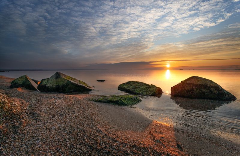 Изгрев над залива фото превью