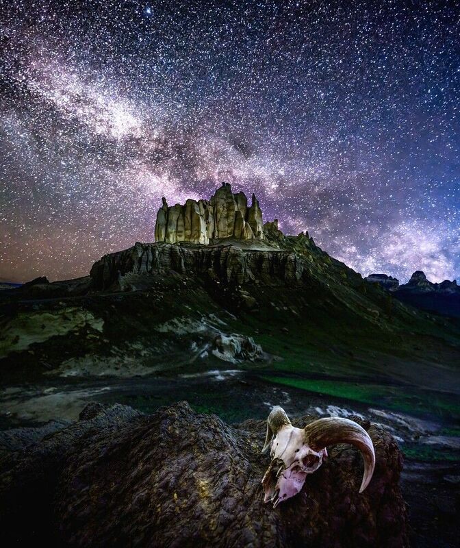 мангистау, пейзаж, ночь, млечный путь Ночь в Мангистау фото превью