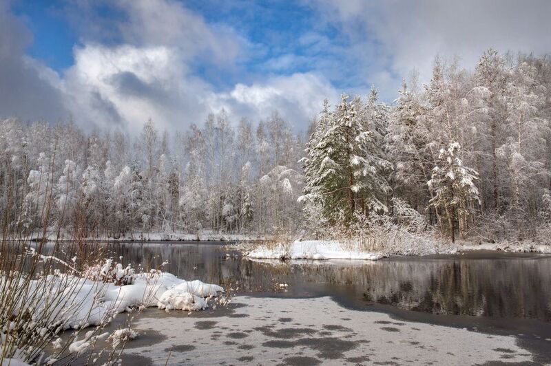 апрель снег речка суходол отражение половодье серково Между Черной Порзой и Суходолом фото превью