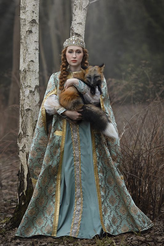 сказка, лиса, девушка, русский костюм Маша фото превью