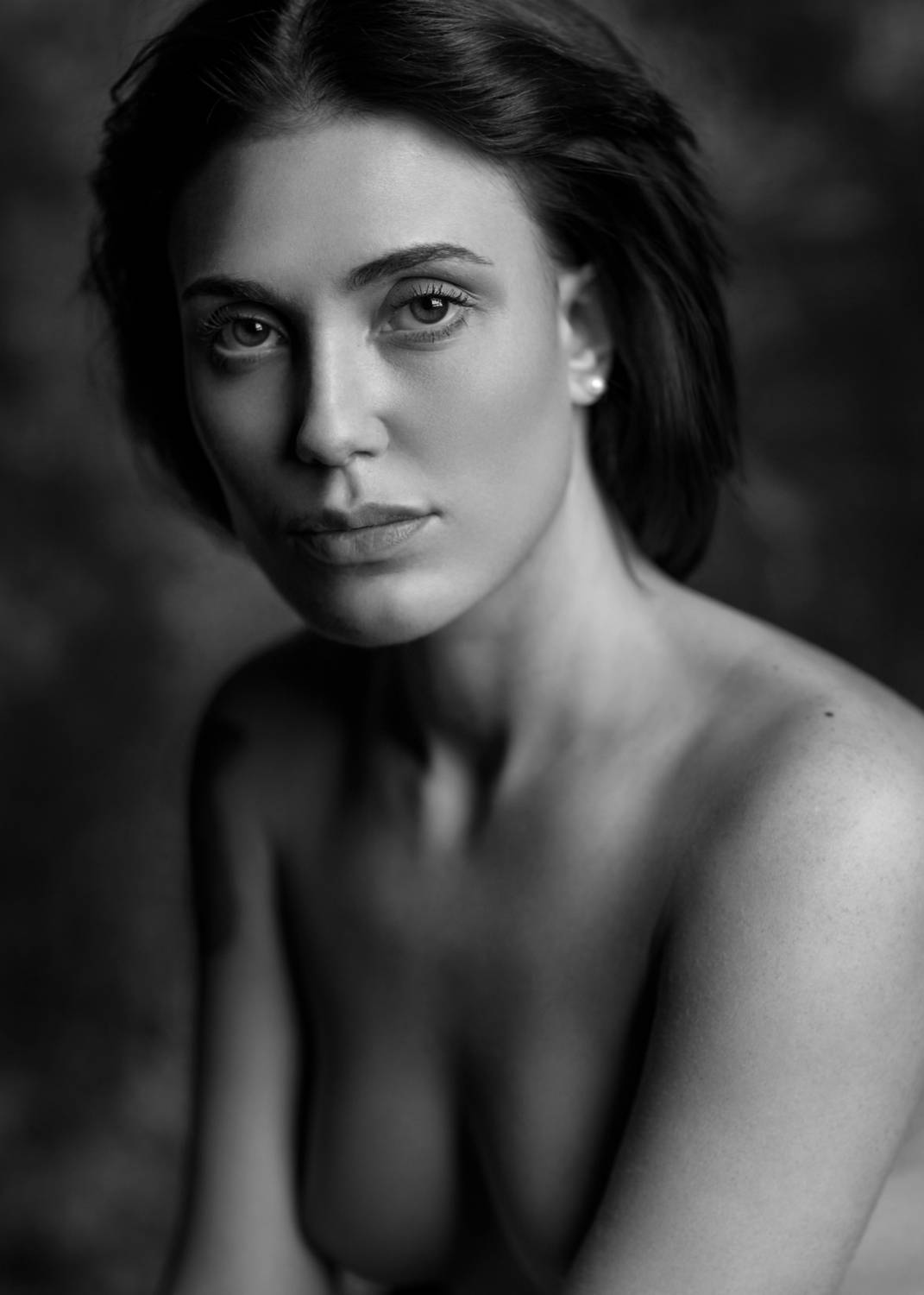 девушка взгляд тело красиво чб, Герасимов Михаил