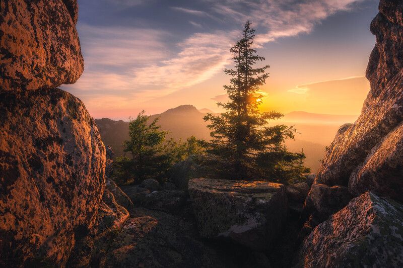 Рассвет на Двуглавой сопке фото превью