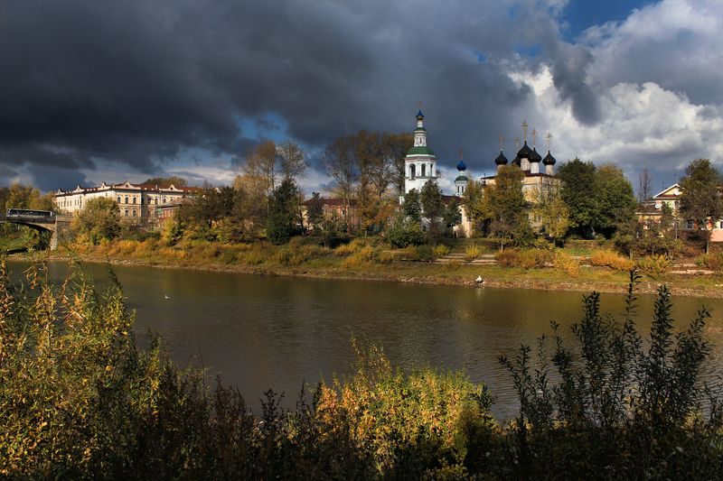 вологда, река, церковь, храм, осень Предгрозовое фото превью
