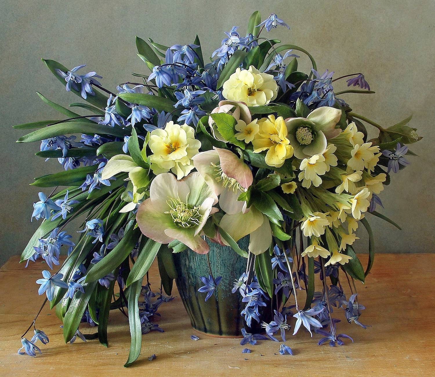 натюрморт, цветы, полевые цветы, весна, марина филатова, пролески, морозник первоцветы, Марина Филатова