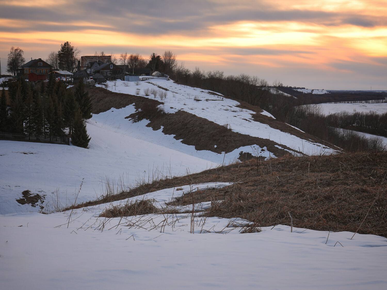 весна, пейзаж, архангельская область, весенний закат, Александр Титов