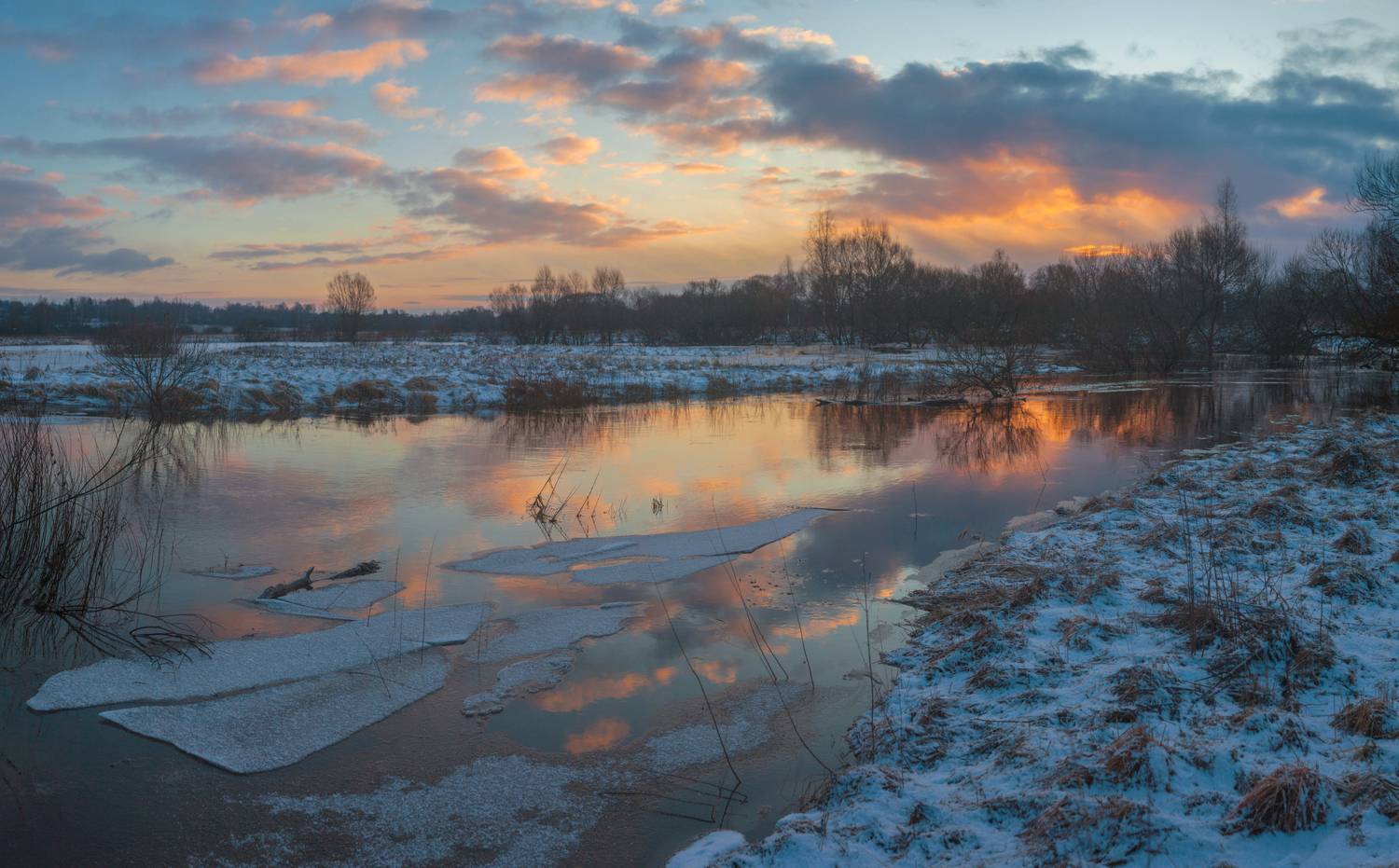 утро, весна, река, Свистков Александр