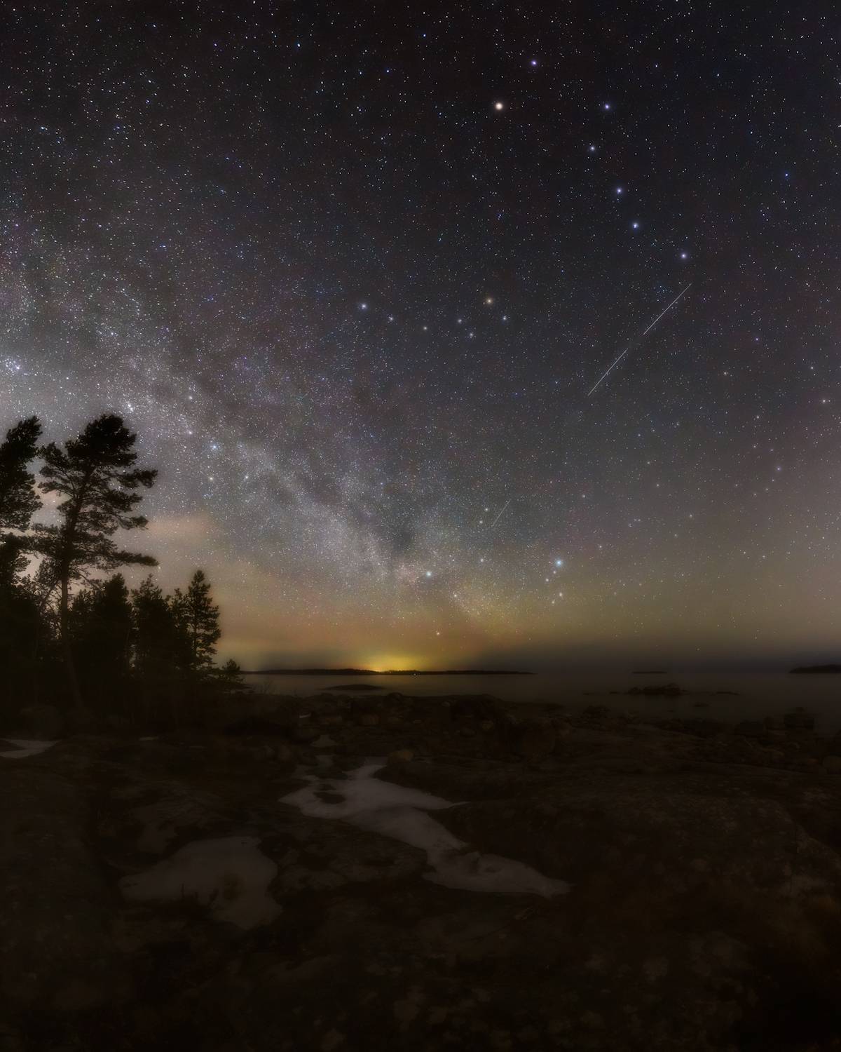 ладога, ночь, астропейзаж, звёзды, космос, Марголин Алексей