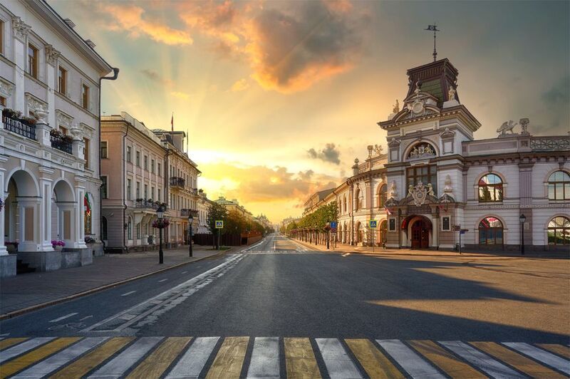 Казань, утро, город, улица, музей, рассвет, пейзаж Утро в Казани фото превью