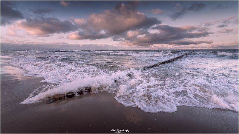 polska, morze, bałtyk, fale, plaża, chmury *** фото превью