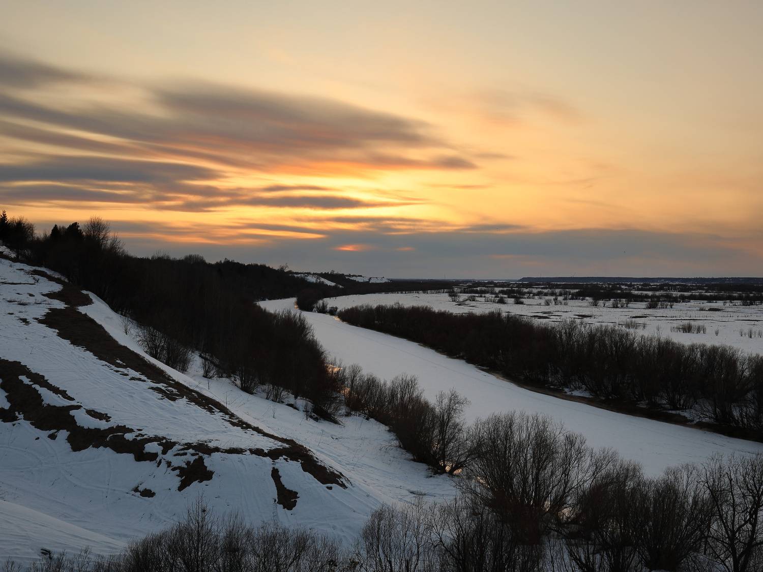 закат, луга, весна, пейзаж, Александр Титов
