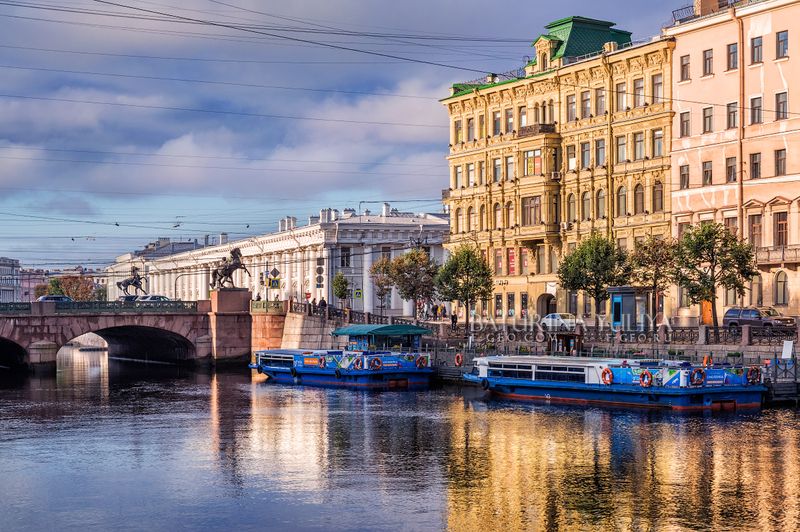 санкт-петербург, аничков мост, фонтанка Аничков мост через Фонтанку фото превью