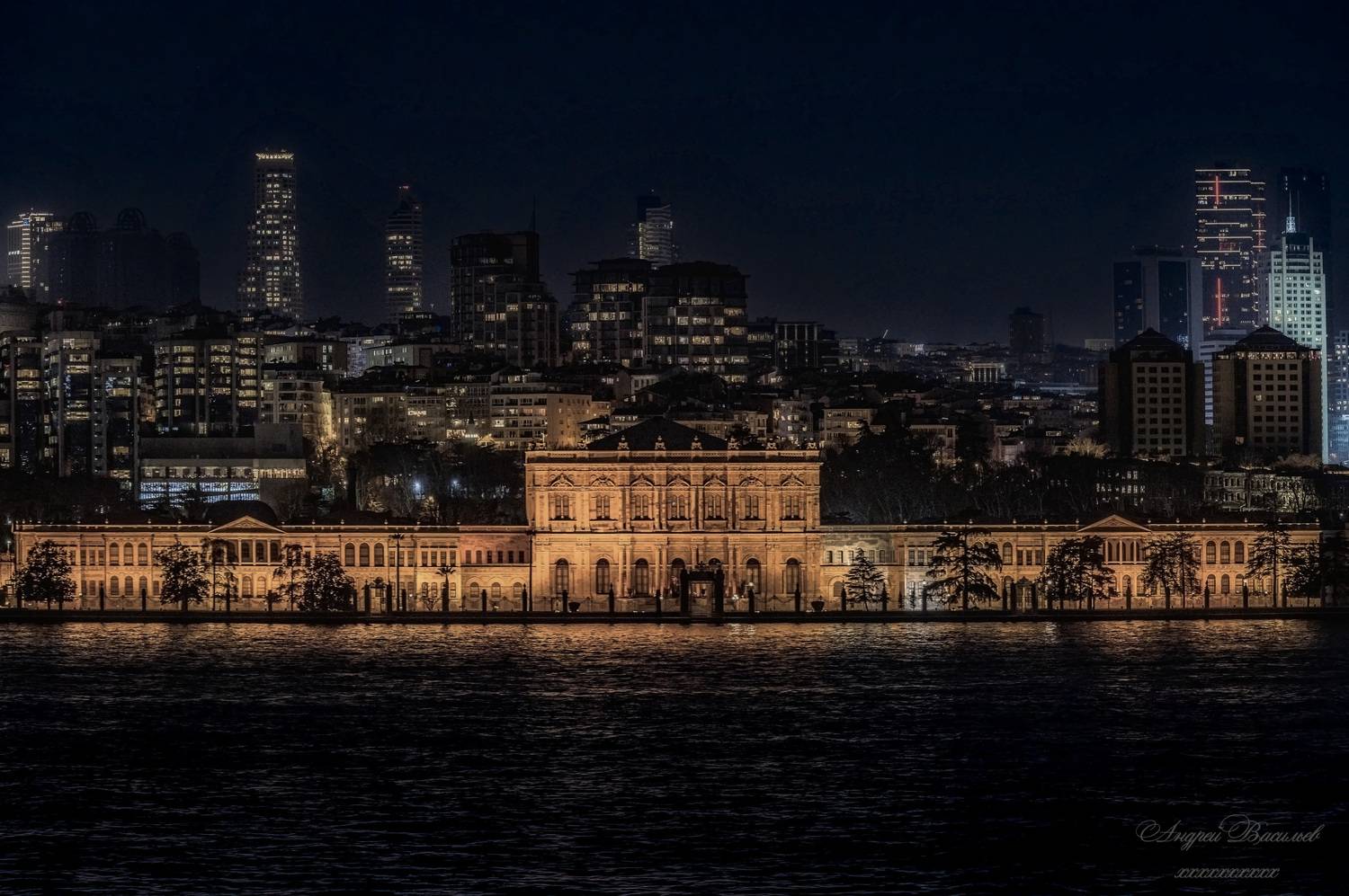 городской пейзаж, Босфор, Дворец Долмабахче, Турция, Васильев Андрей