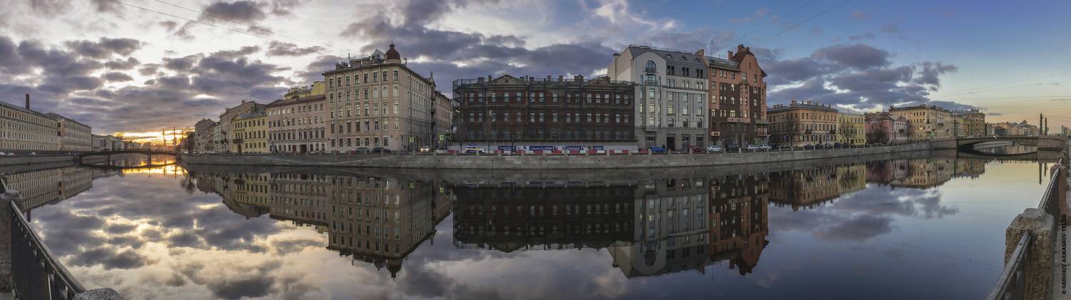 санкт-петербург, город, панорама, отражение, архитектура, река, вечер,, Армашов-Тельник Григорий