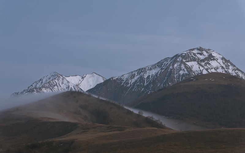 кавказ, горы, кбр, актопрак, туман, состояние Умиротворение фото превью