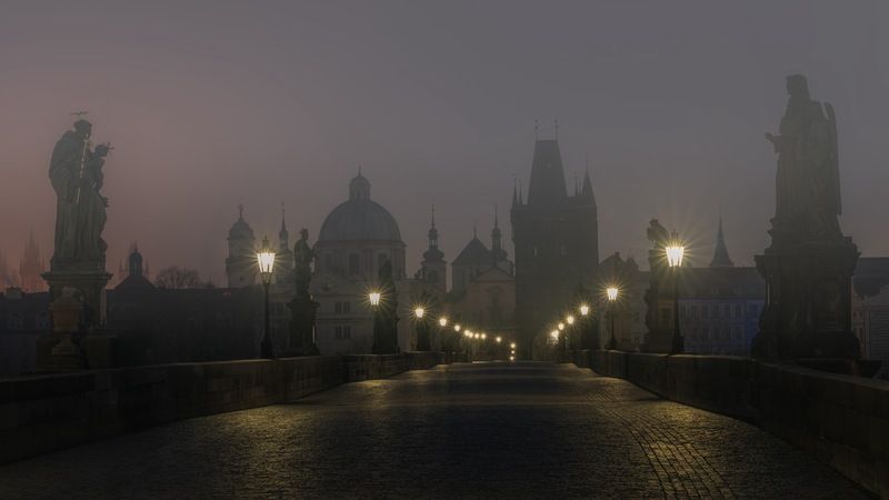 чехия прага утро Прага фото превью