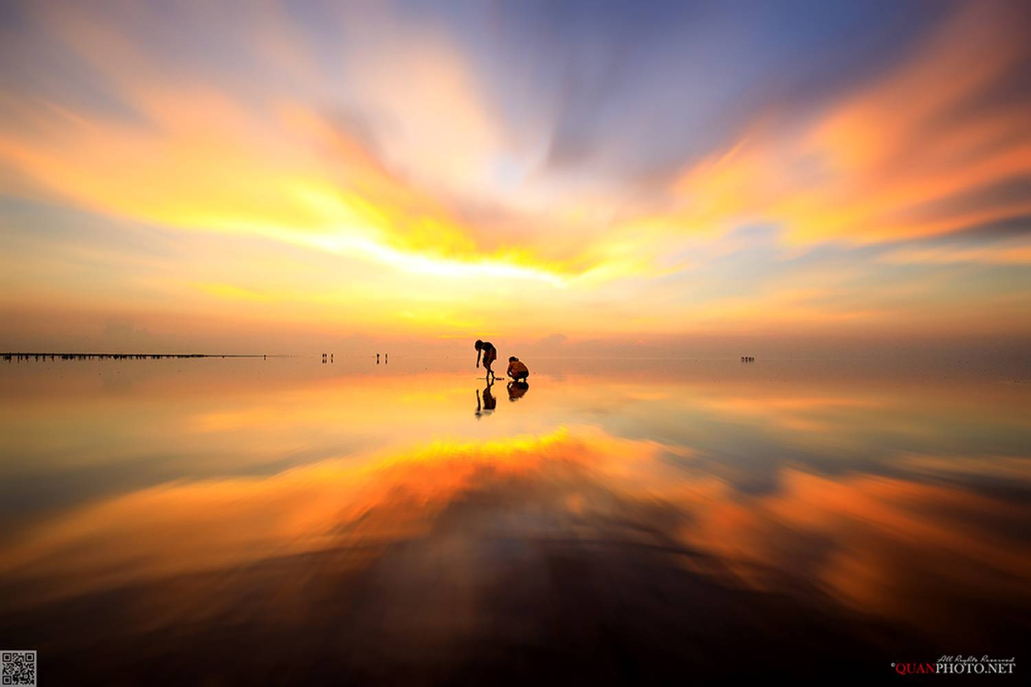 quanphoto, lanscape, seascape, morning, dawn, sunrise, reflections, skyline, lagoon, beach, rural, vietnam, quanphoto