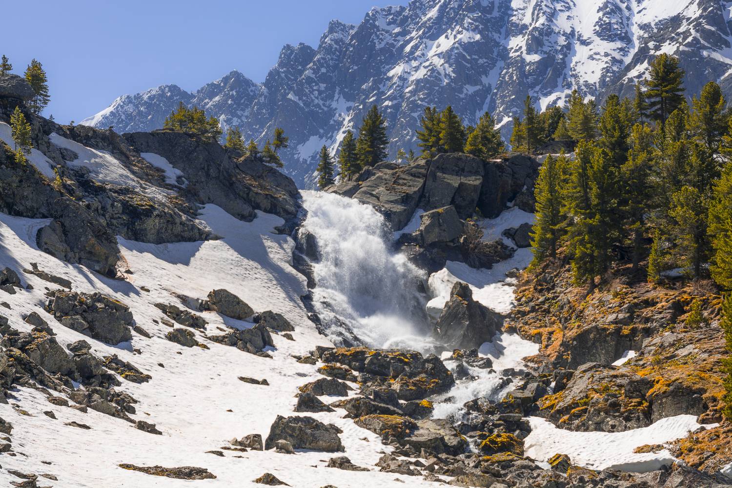 россия, горный алтай, водопад, июнь, Поляков Андрей