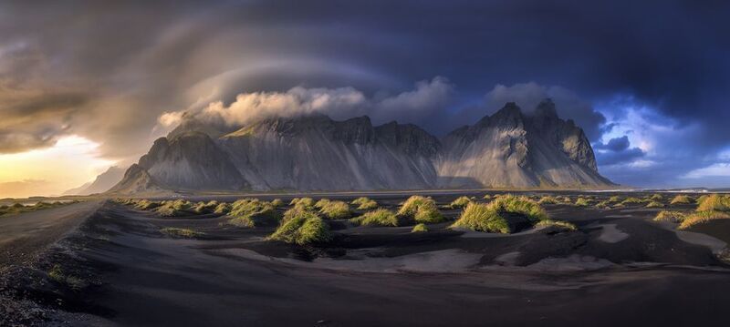 Iceland, stdokksnes, landscape, nature, beach. clouds, colors, lights Clouds in Stokksnes фото превью