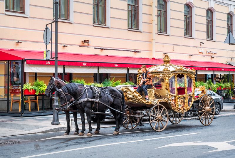 санкт-петербург, карета, лошади Царская карета фото превью