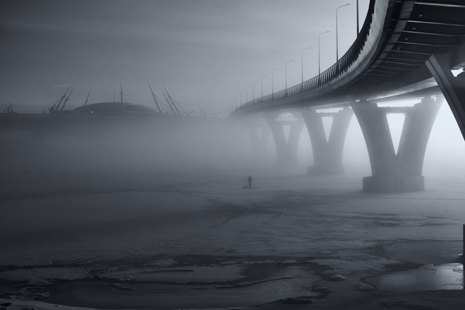 санкт-петербург, зима, нева, закат, рыбак, яхтенный мост, зимняя рыбалка,, Байдуков Александр